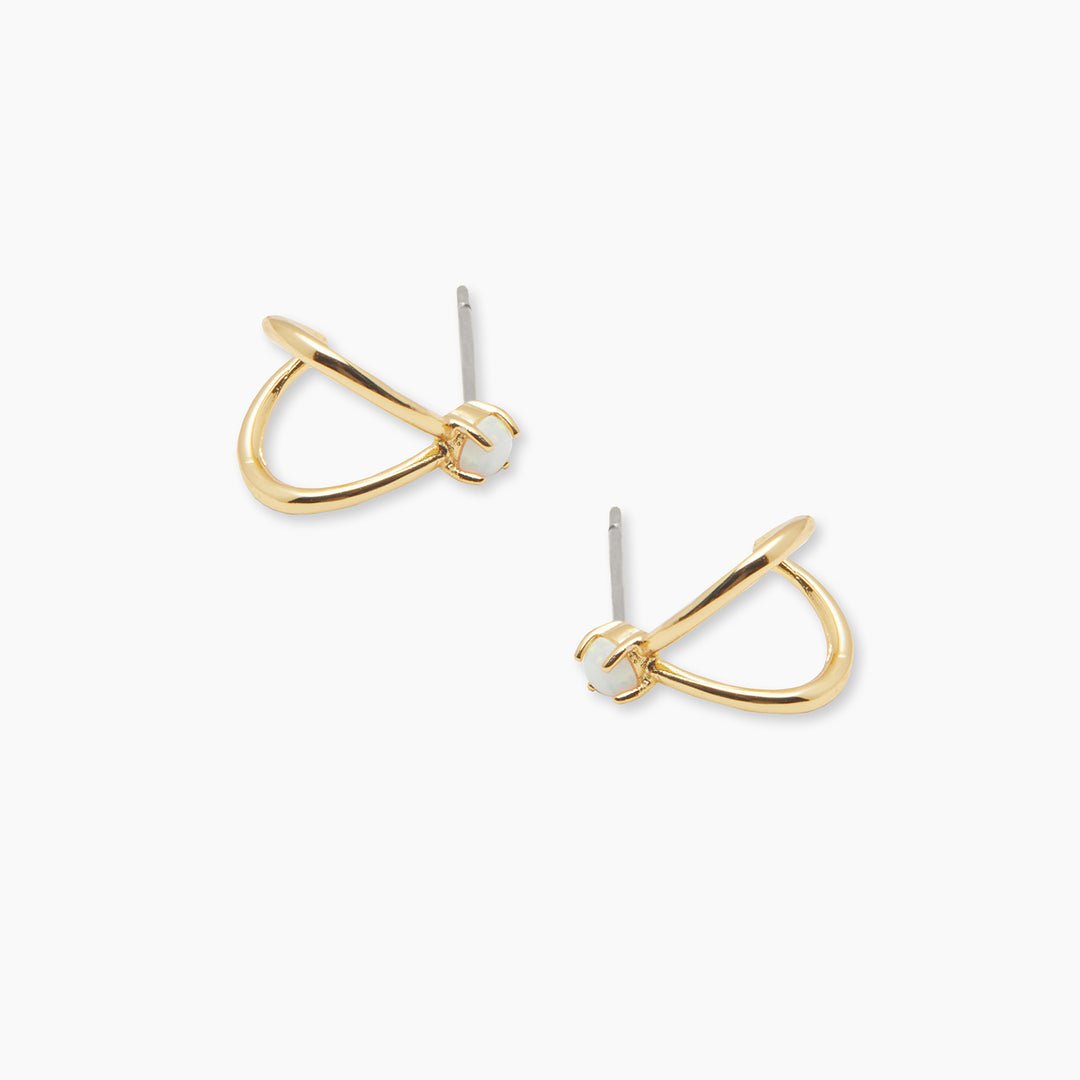 GOR Opalite Solitaire Double Huggies