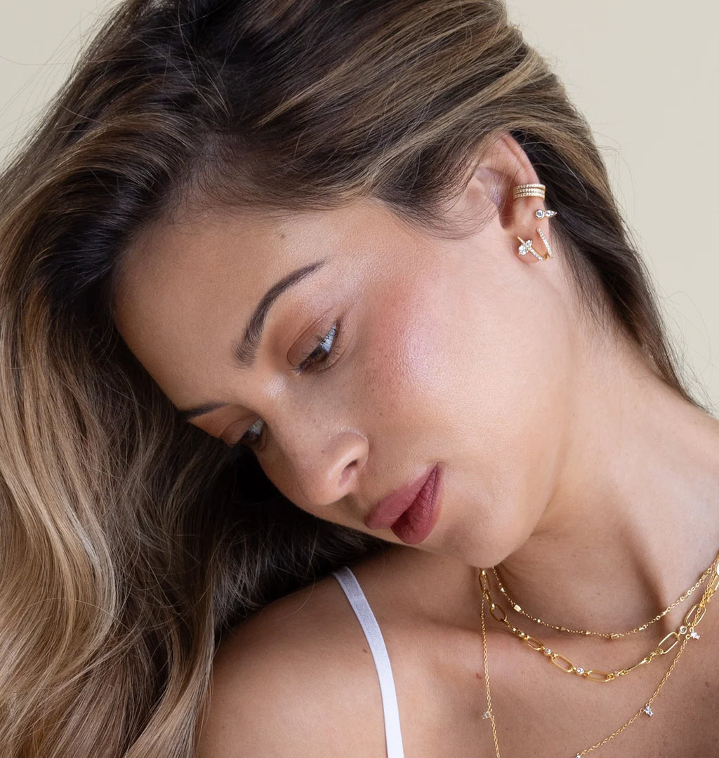 EV2 925 Radiance Curve CZ Stud Earrings