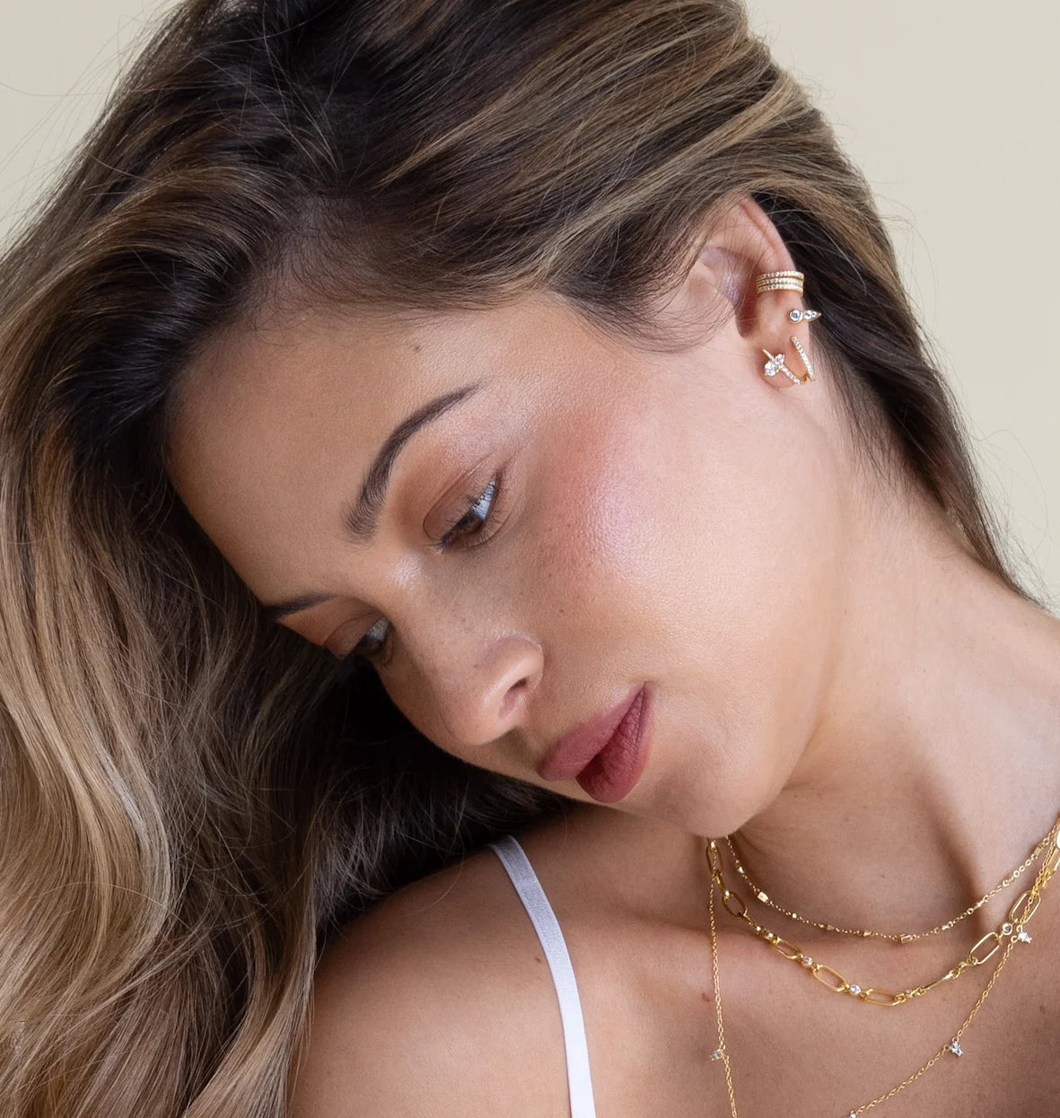 EV2 925 Radiance Curve CZ Stud Earrings
