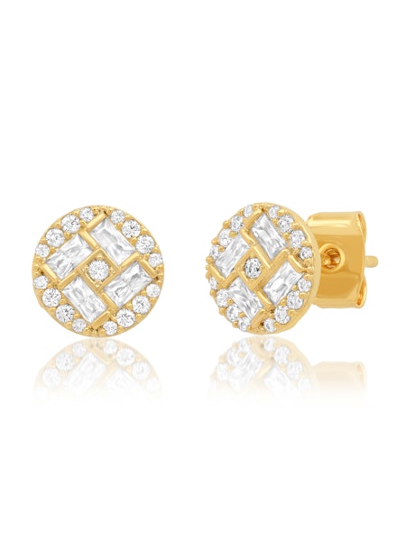 Tai CZ Circle Geometric Studs