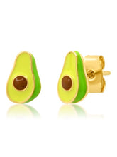 Load image into Gallery viewer, Tai Enamel Avocado Studs
