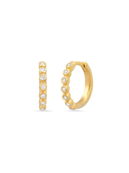 Tai Huggies with Round CZ Accents