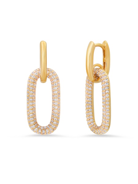 Tai TJE-30 Pave Link Earrings