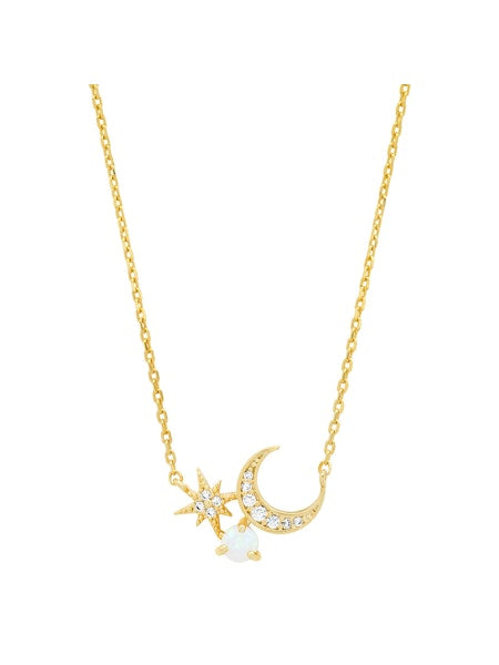Tai Crescent Moon and Starburst Necklace