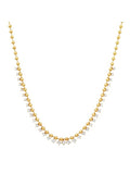 Tai TN-4618 Gold Ball Necklace with CZ