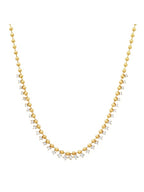 Tai TN-4618 Gold Ball Necklace with CZ