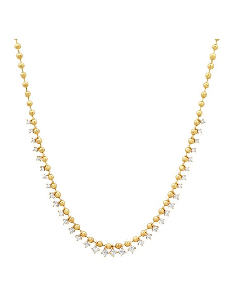 Tai Gold Ball Necklace with CZ