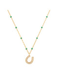 Tai CZ Horseshoe Pendant Necklace