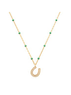 Tai CZ Horseshoe Pendant Necklace