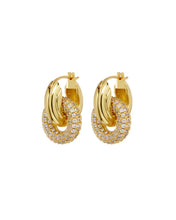 Load image into Gallery viewer, LAJ Pave Interlock Hoops
