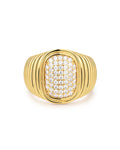 LAJ Pave Oval Bezel Ring