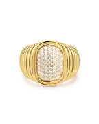 LAJ Pave Oval Bezel Ring