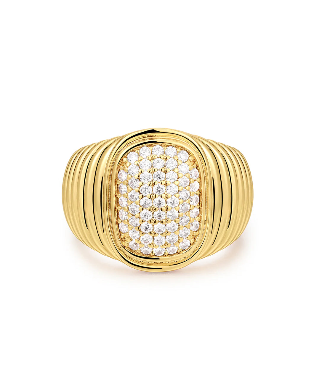 LAJ Pave Oval Bezel Ring
