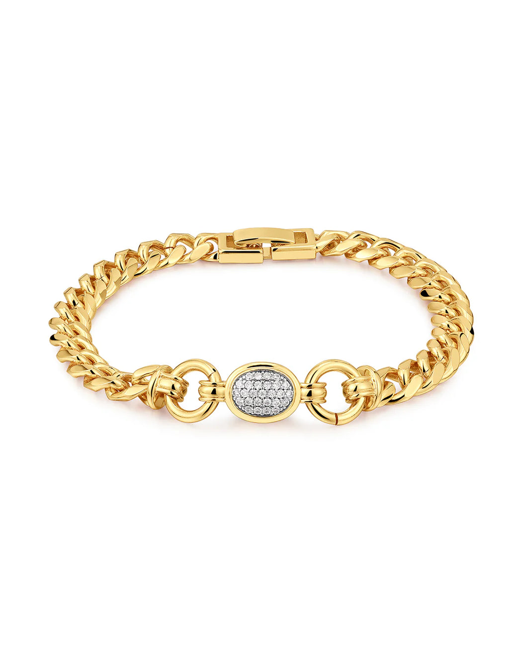 LAJ Pave Oval Link Bracelet