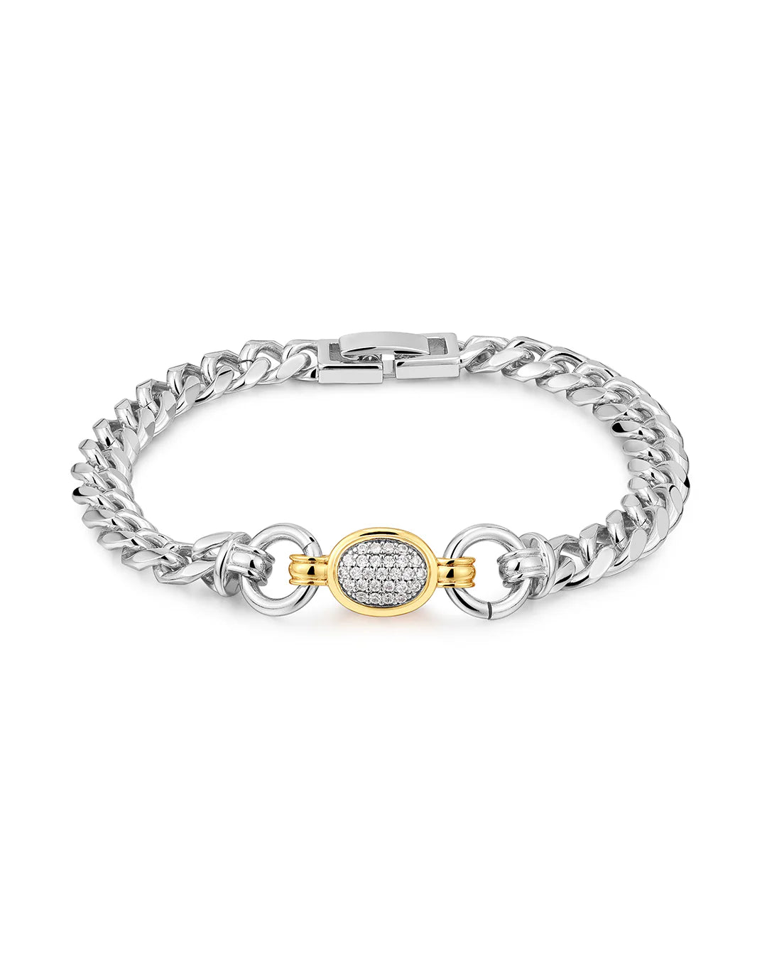 LAJ Pave Oval Link Bracelet