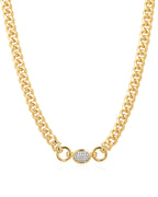 LAJ Pave Oval Link Necklace