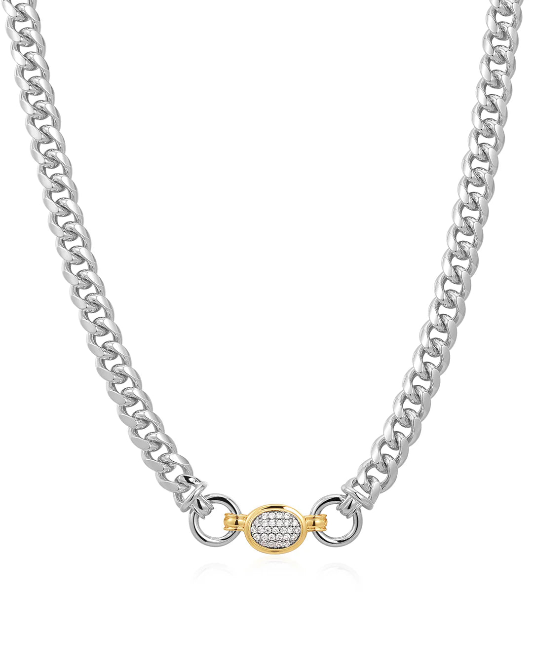 LAJ Pave Oval Link Necklace