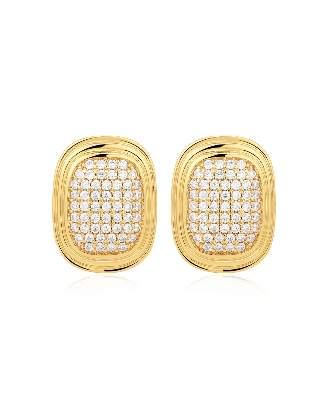LAJ Pave Oval Statement Studs