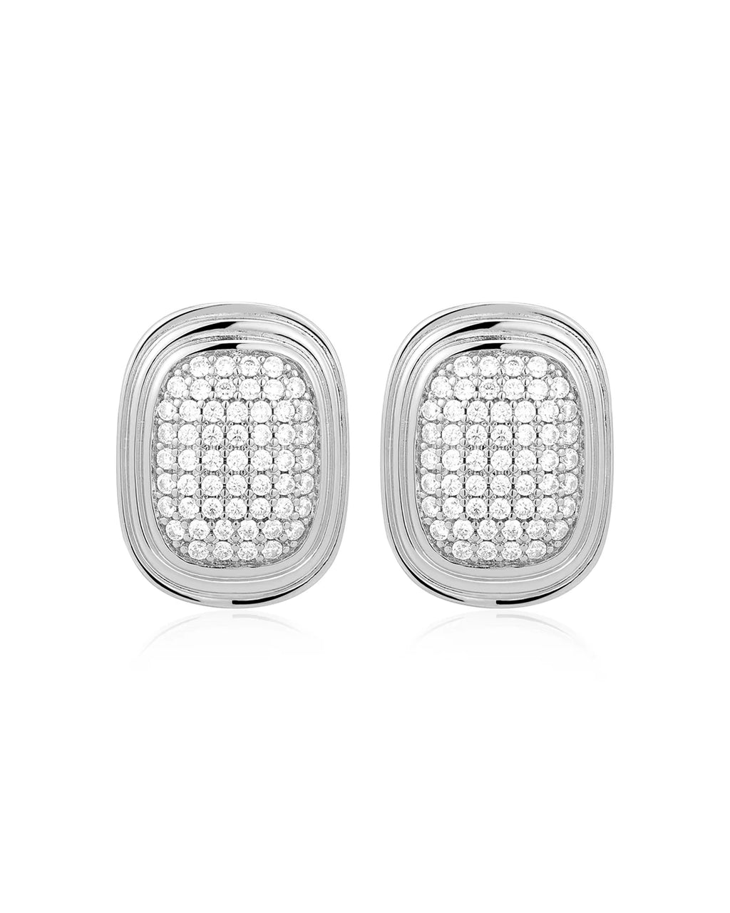 LAJ Pave Oval Statement Studs