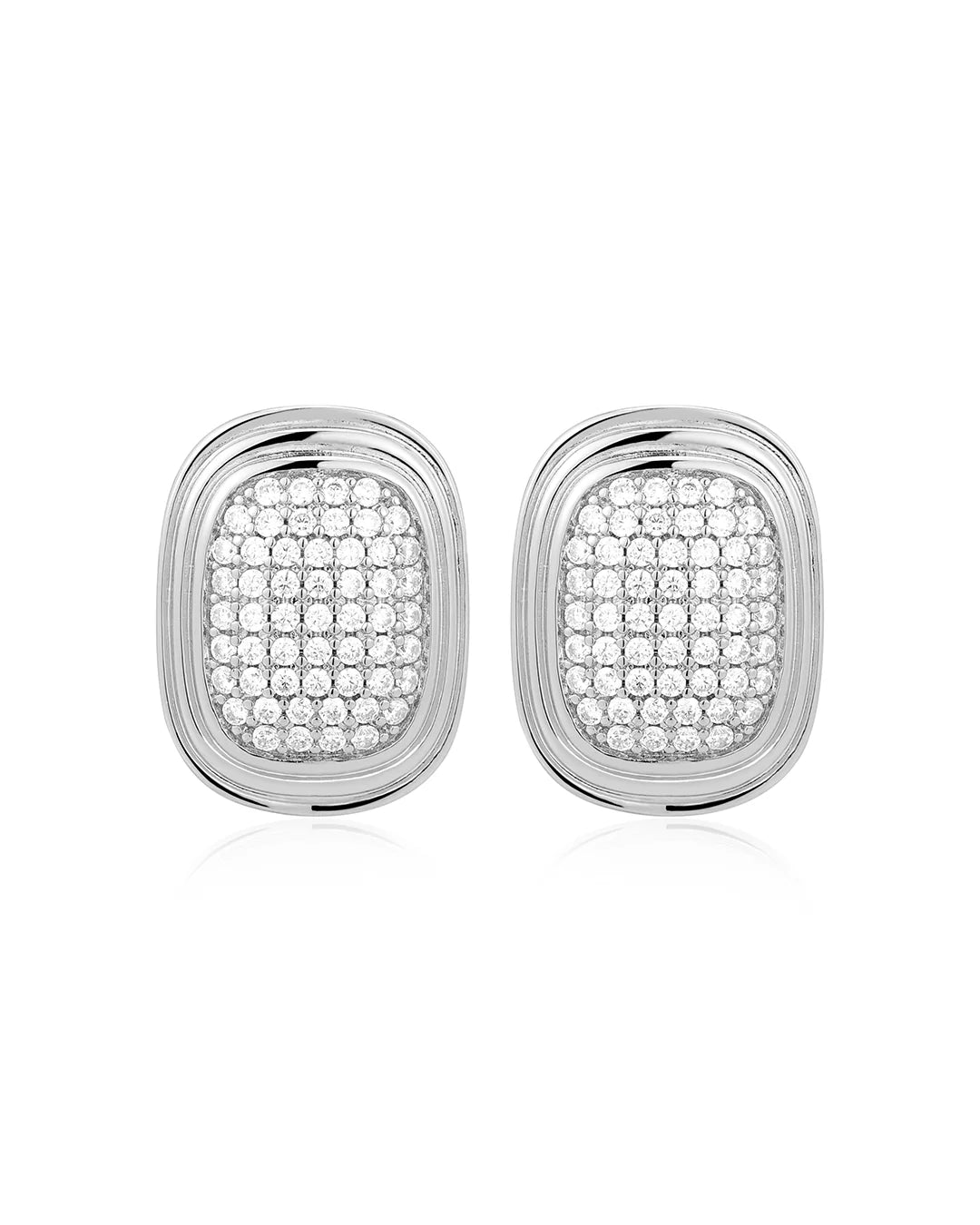 LAJ Pave Oval Statement Studs