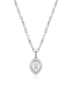 LAJ Pear Double Bezel Charm Necklace