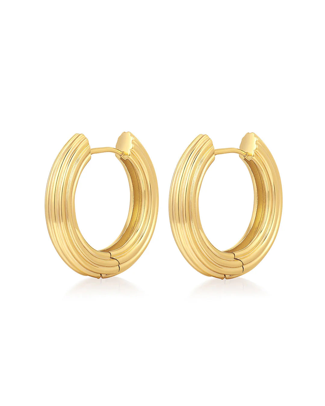 LAJ Ridged Amalfi Hinge Hoops