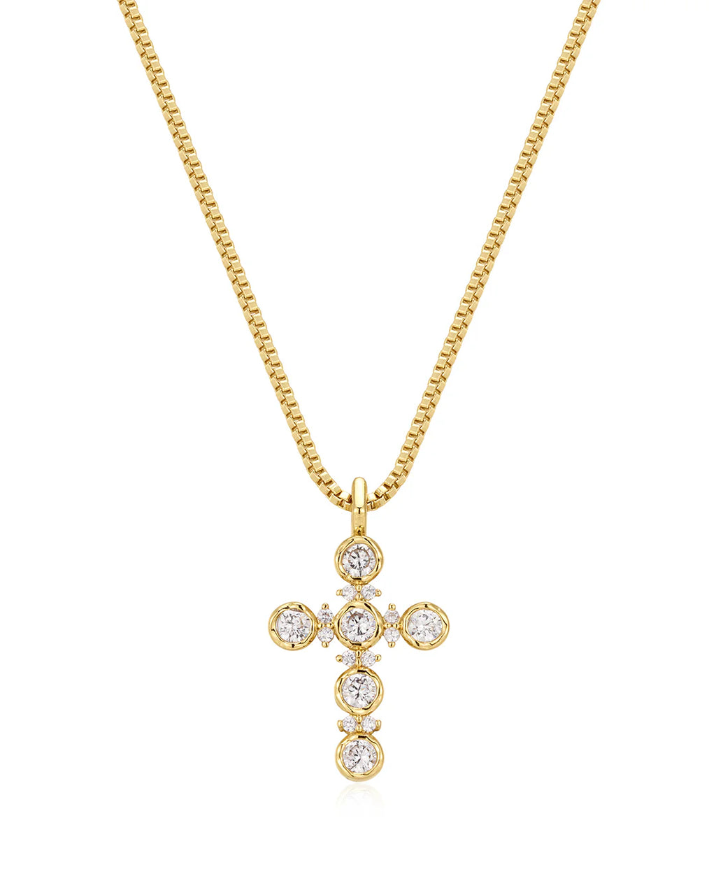 LAJ Rosette Cross Charm Necklace