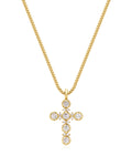LAJ Rosette Cross Charm Necklace