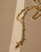 LAJ Rosette Cross Rosary Necklace