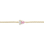 14k Vermeil Pink Sapphire & White CZ Duo Bracelet