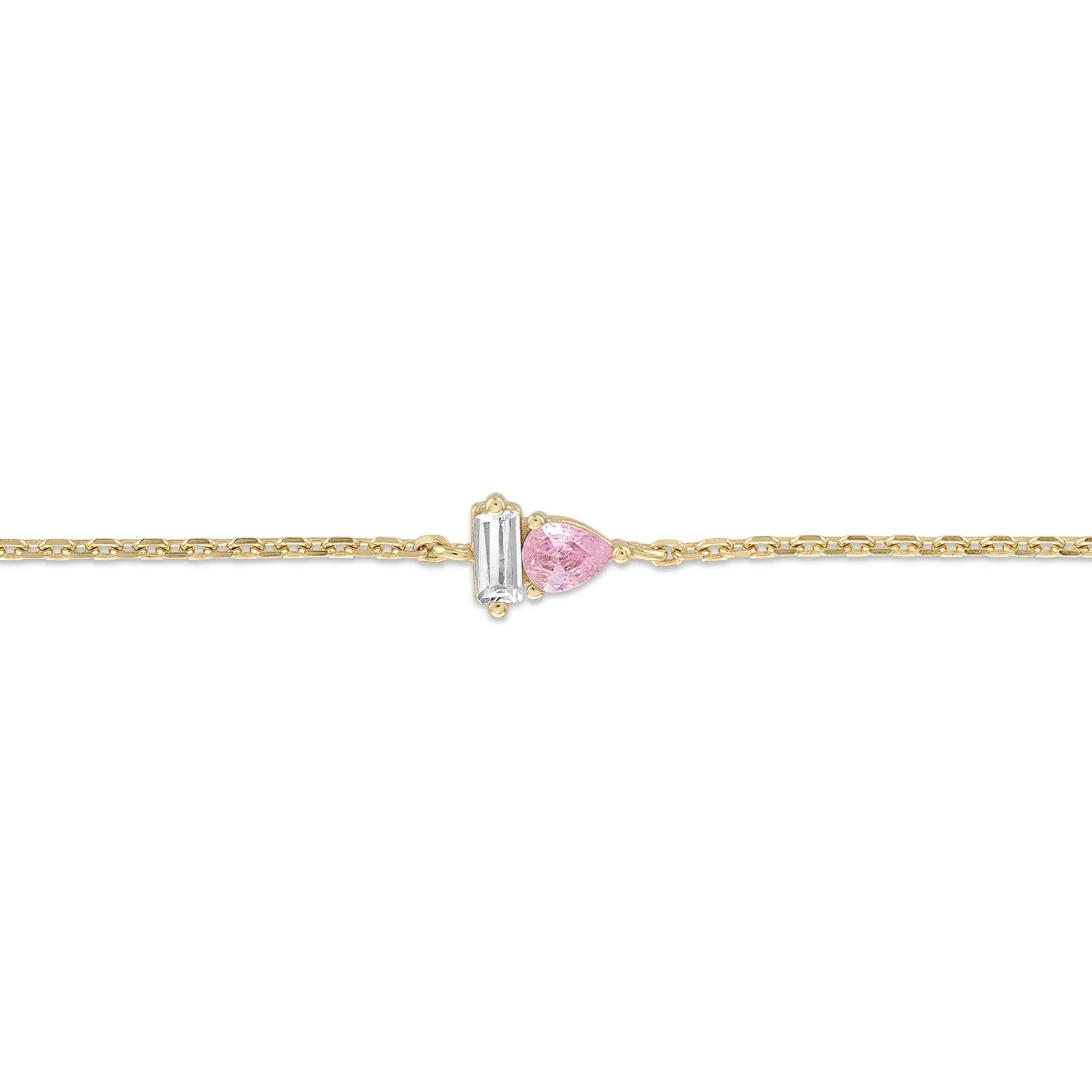 14k Vermeil Pink Sapphire & White CZ Duo Bracelet