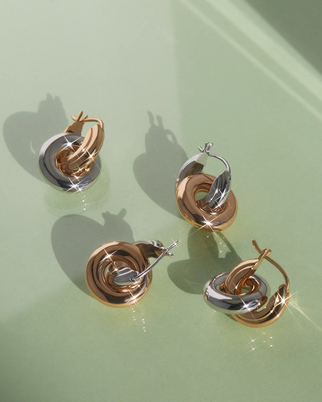 LAJ 2Tone Interlock Hoops