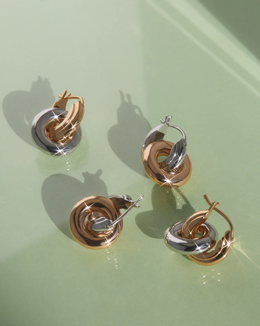 LAJ 2Tone Interlock Hoops
