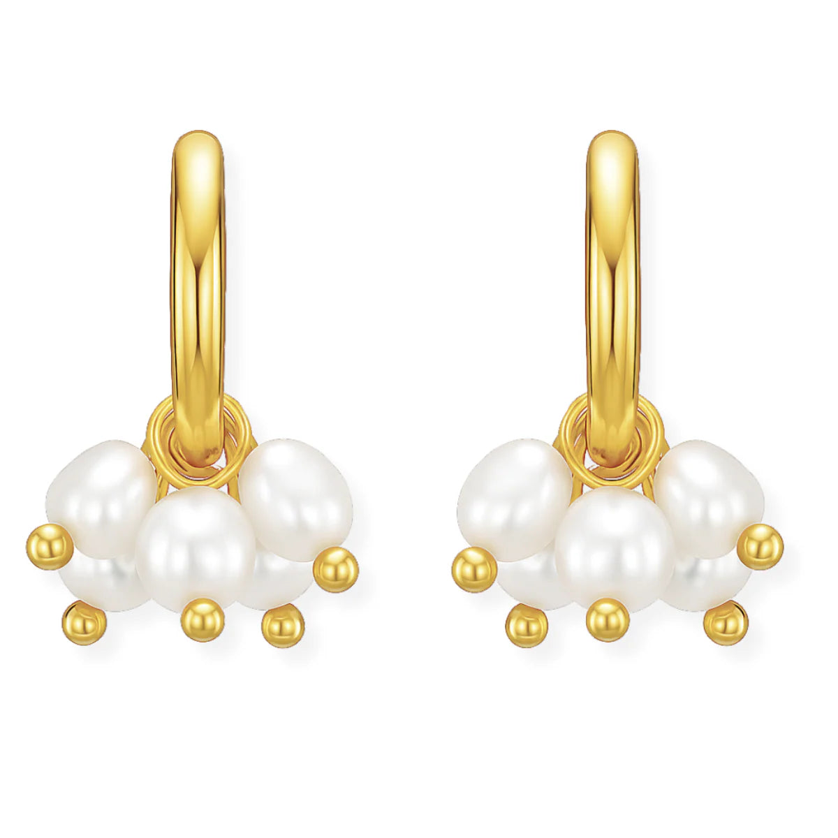 EV Chara Mini Hoop Pearl Earrings