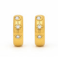 EV Wilder Evil Eye Celestial Huggie Hoop Earrings