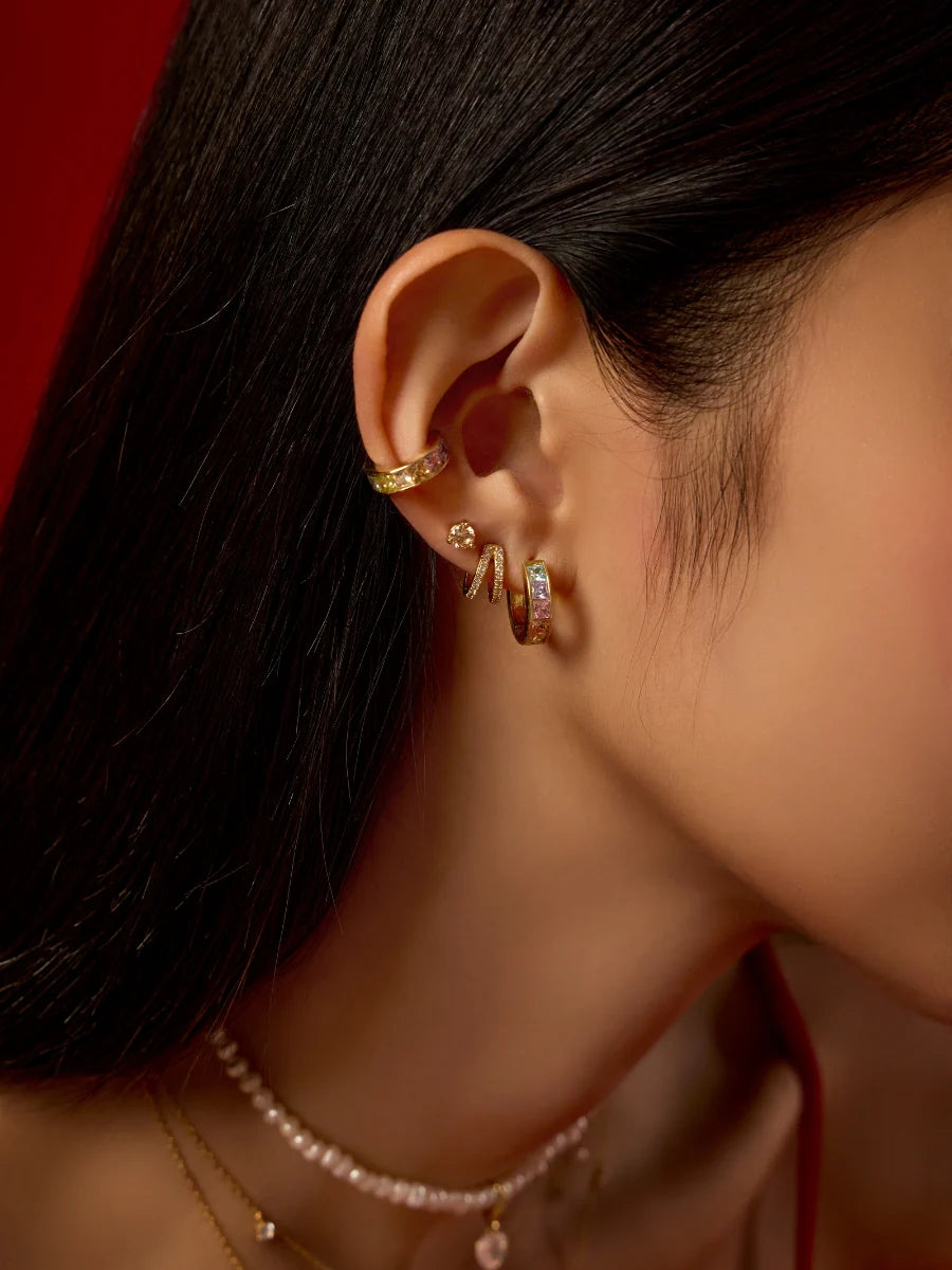 WCO Rainbow Gem Huggie Earrings