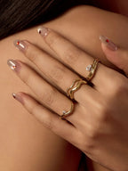 WCO Scallop Petite Pave Ring