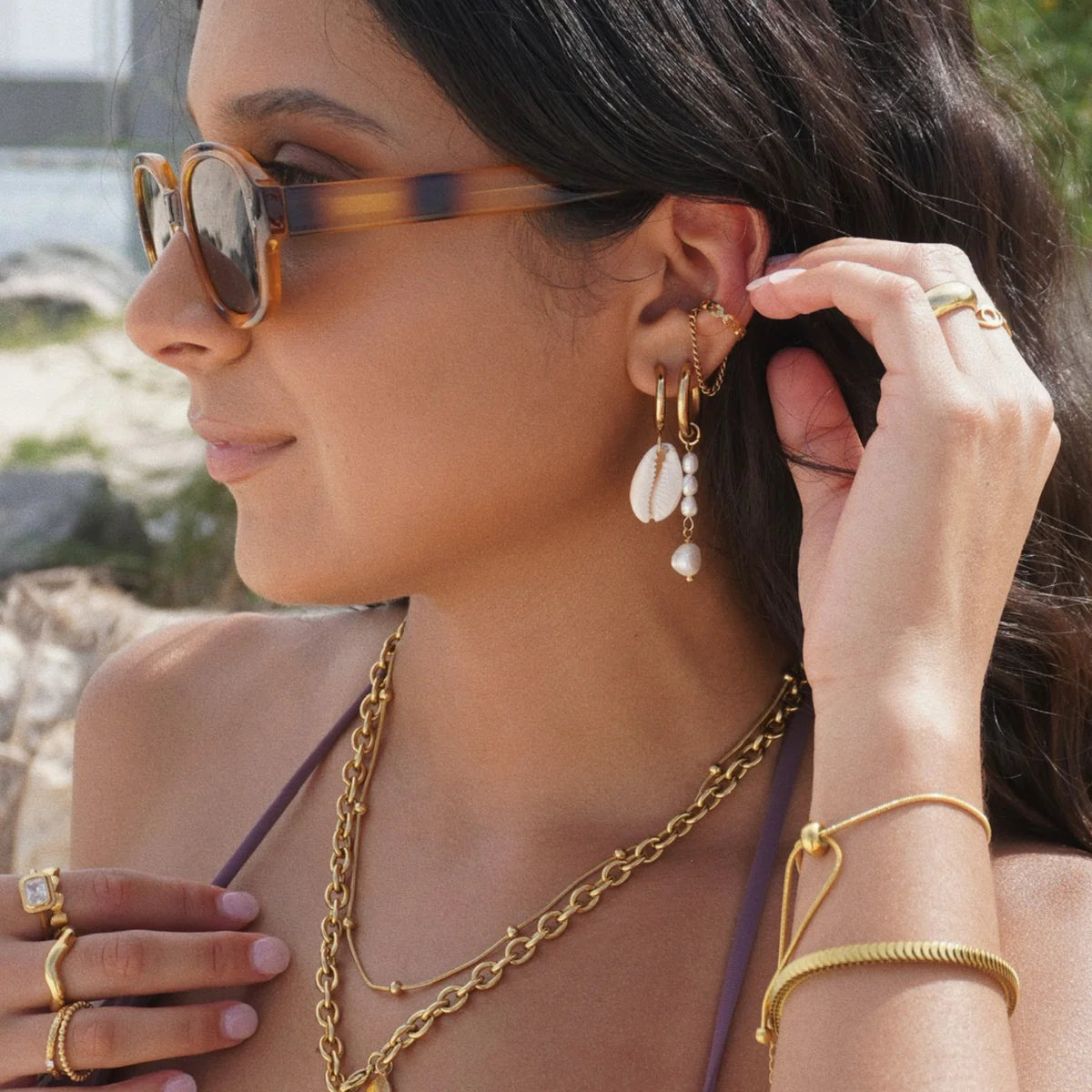 EV Lourdes Round Snake Chain Bracelet