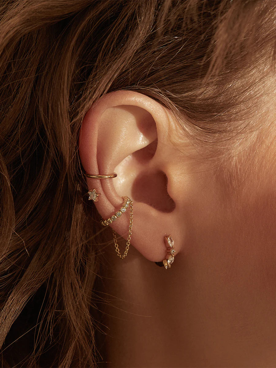 WCO Marquise Pave Huggie Earrings