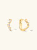WCO Scallop Pave Baby Huggie Earrings