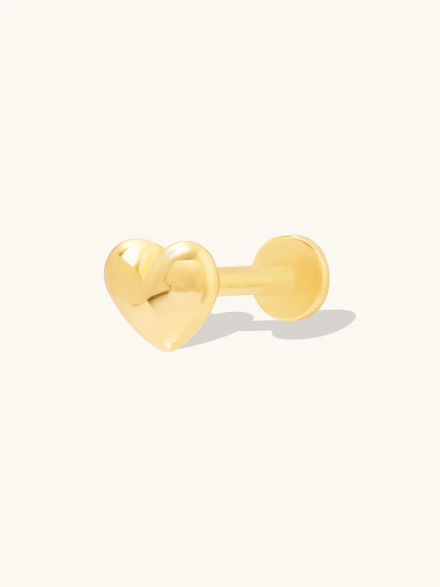 WCO Dome Heart Flat Back Earring