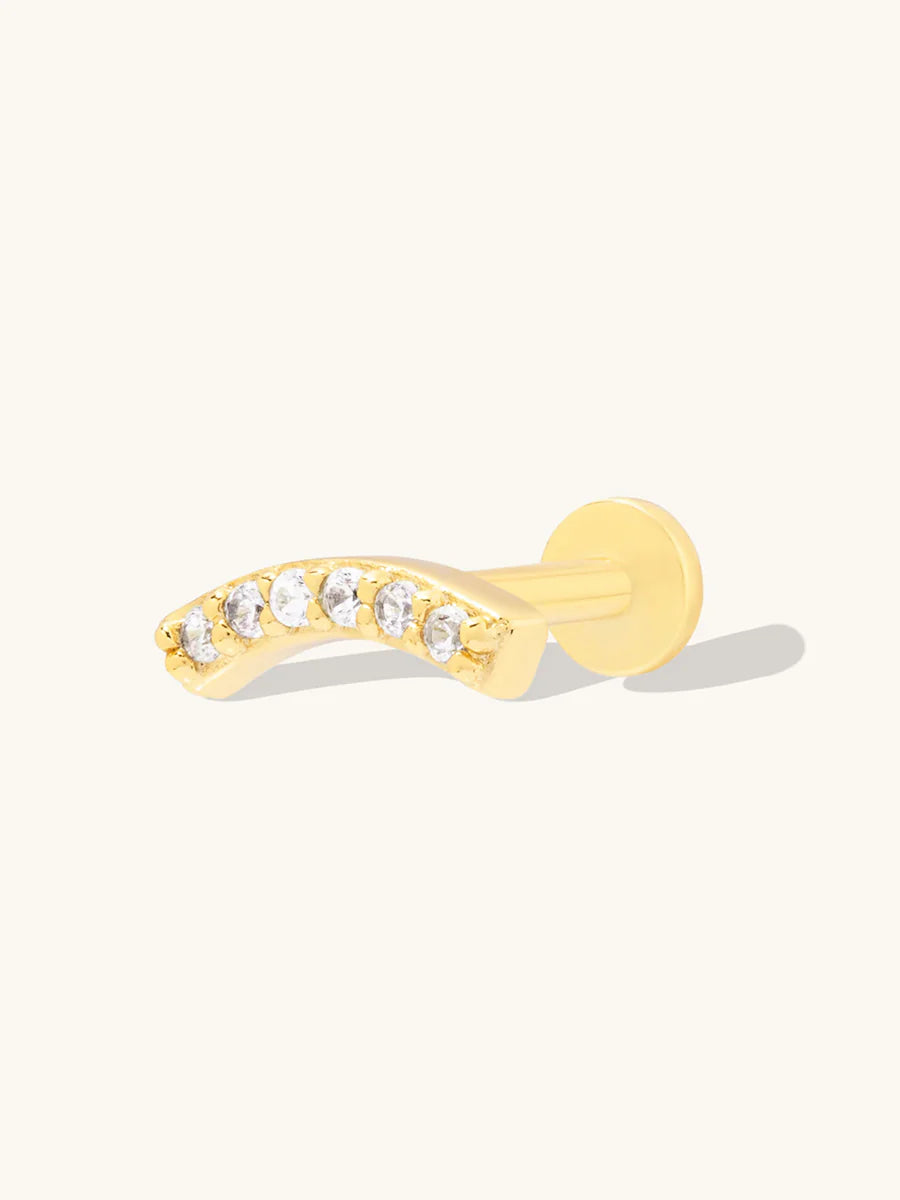 WCO Pave Curve Flat Back Earrings