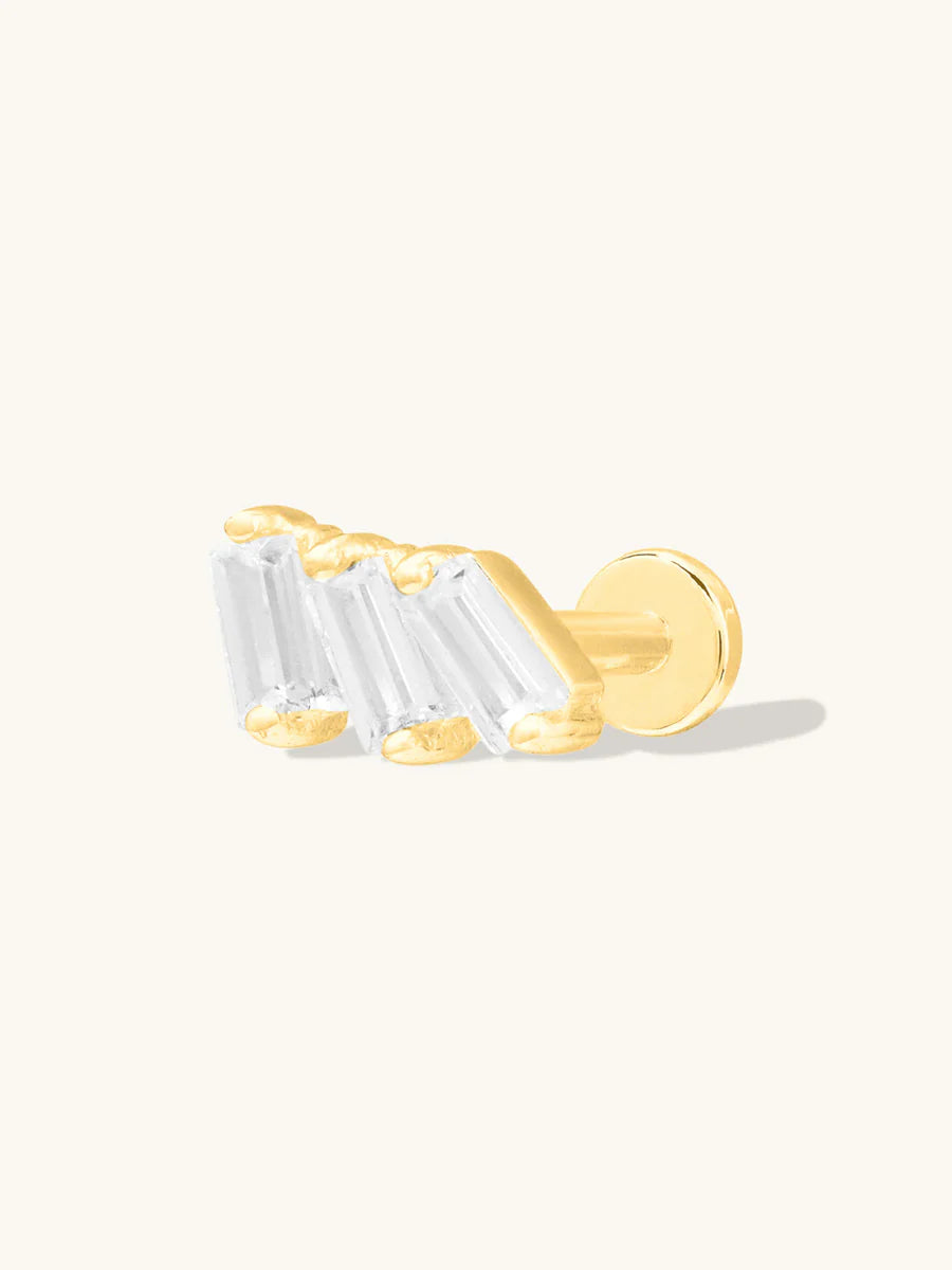 WCO Trio Baguette Flat Back Earrings
