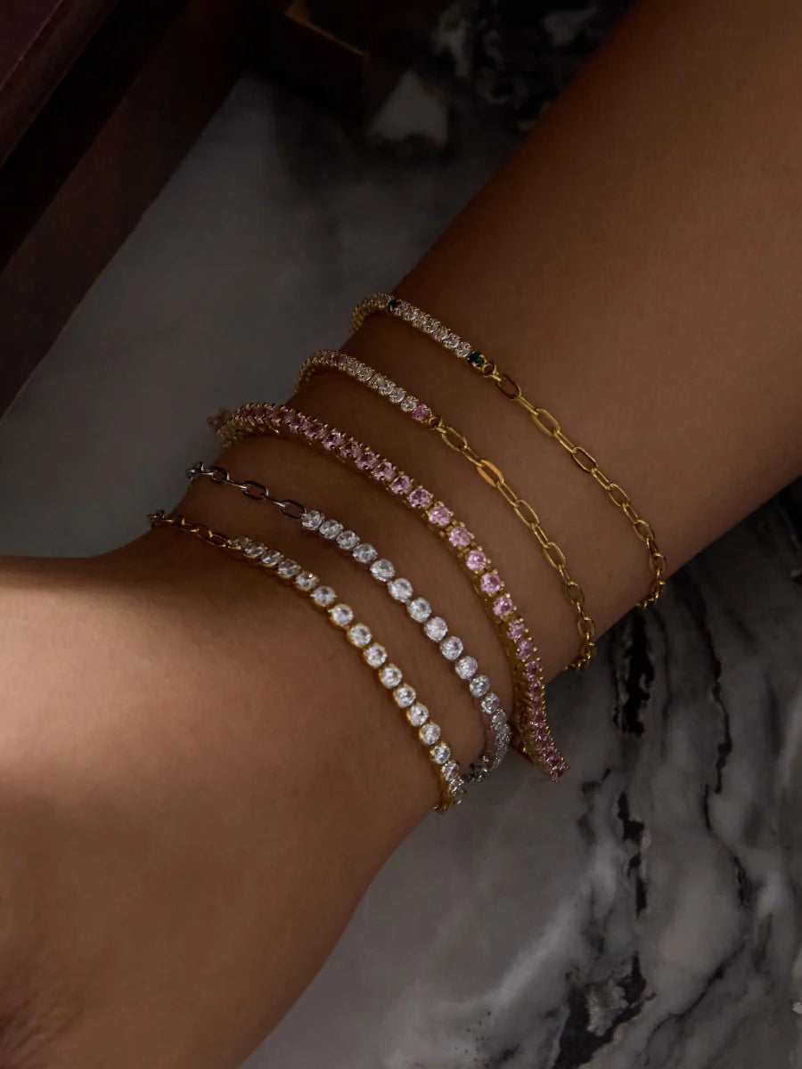 WCO 925 Bezel Tennis Chain Bracelet