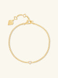 WCO 925 Heart Bezel Curb Chain Bracelet