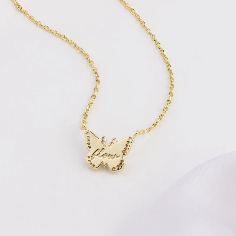 WCO Butterfly Pearl Necklace