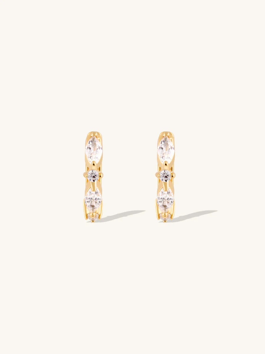 WCO Marquise Pave Huggie Earrings