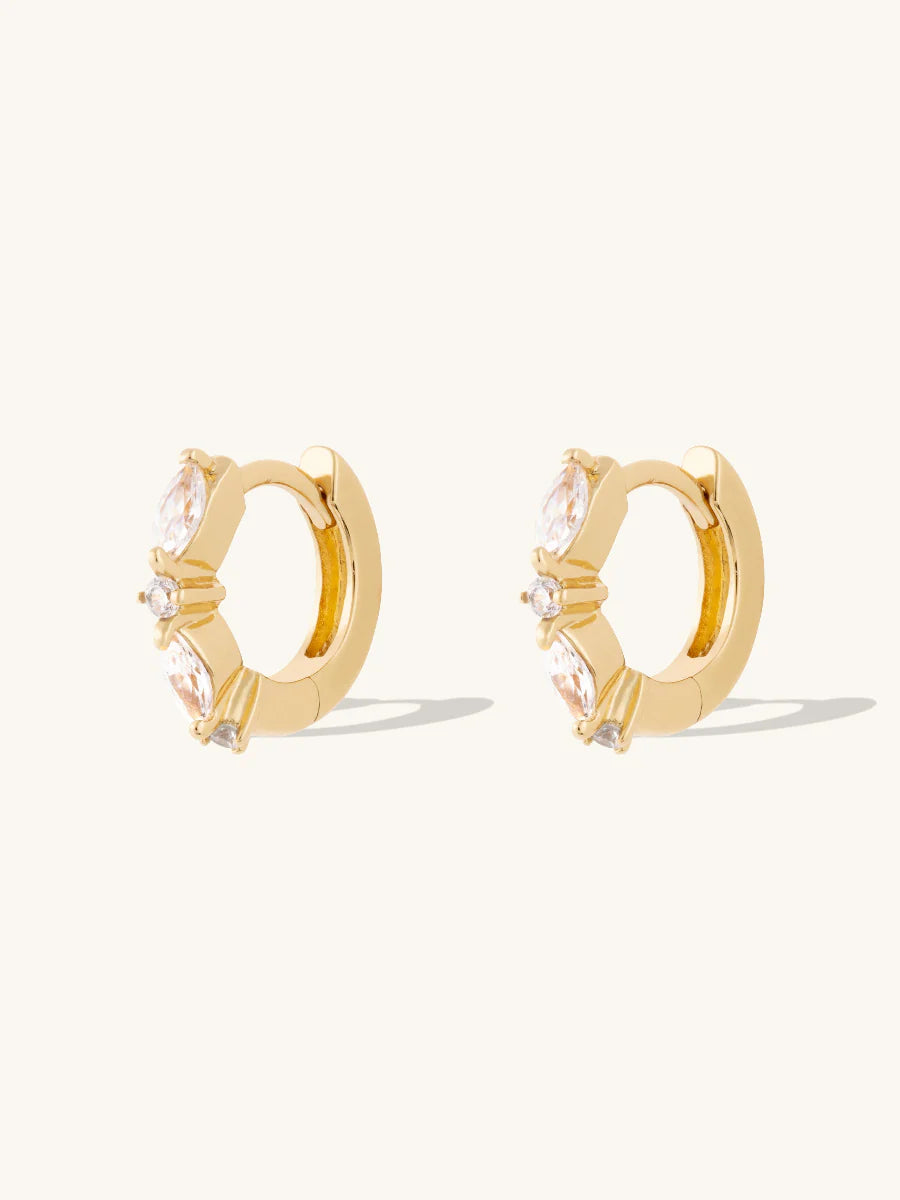 WCO Marquise Pave Huggie Earrings