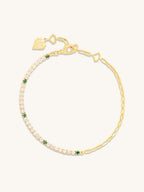 WCO 925 Emerald Mini Tennis Chain Bracelet