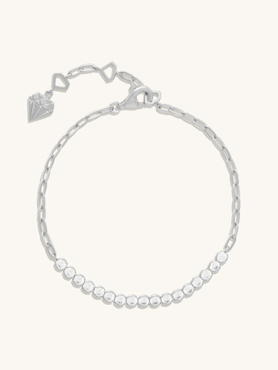 WCO 925 Bezel Tennis Chain Bracelet